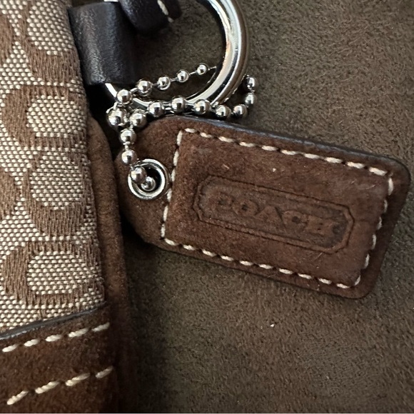 Coach Signature Brown Zipper Wristlet - Picture 5 of 8